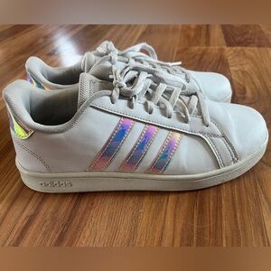 Adidas Kids Court Sneakers with Iridescent Accents - Girls